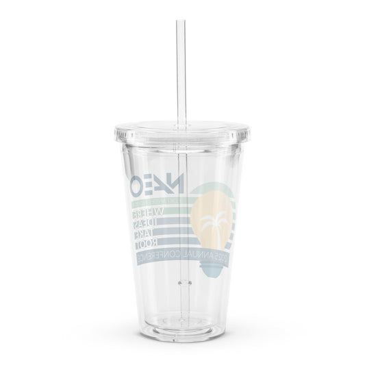 Clear plastic tumbler